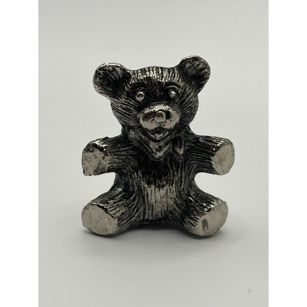 Vintage Pewter Miniature Teddy Bear  1.5”x1”